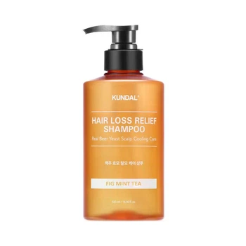 Шампунь пивной для тонких волос Kundal Beer Yeast Hair Loss Relief Shampoo Fig Mint Tea 500ml