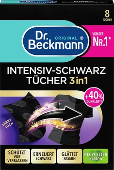 Серветки Dr. Beckmann 2 в 1 для оновлення чорного кольору та тканини 8 шт