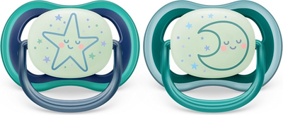 Пустушка ортодонтична Philips AVENT Ultra Air Nighttime 6-18м 2 шт SCF376/13 (8720689016636)