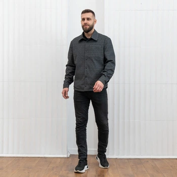 Мужская куртка-рубашка двухсторонняя UF-fashion Рубашка - (двл) 52 серый