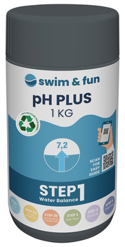 Środek do podnoszenia poziomu pH w basenie Swim and Fun pH-Plus 1712 1 kg (5704841017122)