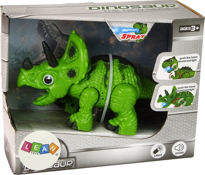 Динозавр LEAN Toys Трицератопс на батарейках Зелений 15165 (5905515355490)