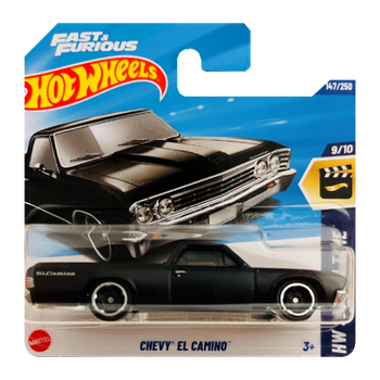 Машинка Базовая Hot Wheels Chevy El Camino 1967 Fast & Furious Screen Time 1:64 HYY83 Black