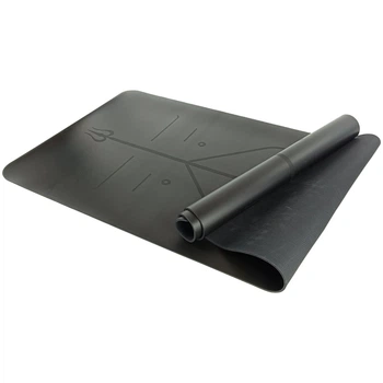 Коврик каучуковый FitMagic Asana Mat для йоги и фитнеса нескользящий спортивный для гимнастики черный