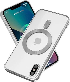Чехол Wave Premium Metal Shining case with MagSafe (TPU) для Apple iPhone Xs 5.8" Natural Titanium