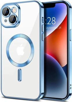 Чохол Wave Premium Metal Shining case with MagSafe (TPU) для Apple iPhone 13 14 6.1” Light Blue