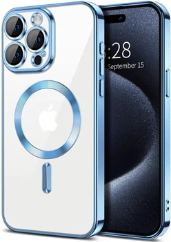 Чохол Wave Premium Metal Shining case with MagSafe (TPU) для Apple iPhone 14 Pro Max 6.7” Light Blue