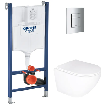 Комплект Grohe Set Унітаз ELLIPSE-0305-T3 + Інсталяція UA388400WG + панель 38732000 (388400WGELLIPS0305T3)