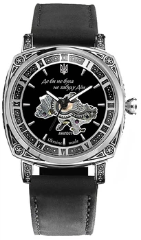 Наручные часы Awarder 021-3D Где бы ни была Silver-Black-Black Leather