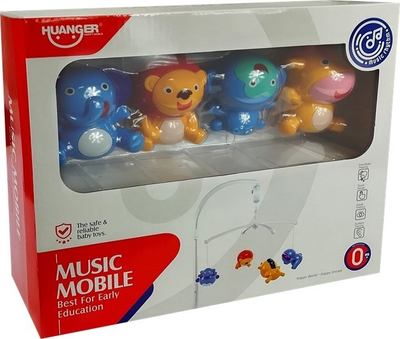 Karuzela do łóżeczka LEAN Toys Zwierzątka z dźwiękiem 4589 (5907625583176)
