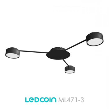 Люстра ML471-3 черная Ledcoin на 3 лампы GX53 (потолочный светильник под сменные LED лампы) Ø630х55мм