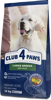 Повнораціонний сухий корм для собак Club 4 Paws Преміум для великих порід З качкою