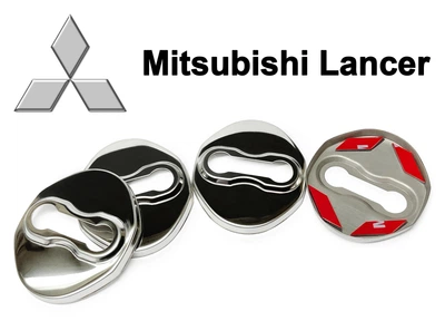 Накладка (заглушка) замка дверей Mitsubishi Lancer (4 двери) Хром