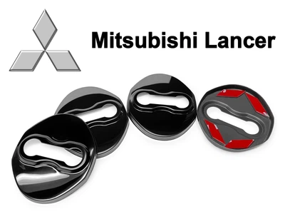 Накладка (заглушка) замка дверей Mitsubishi Lancer (4 двери) Чёрные