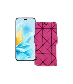 Чохол-книжка з екошкіри для телефону Honor 200 Lite 5G Розовий ромб