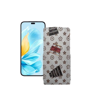 Чохол-фліп з екошкіри для телефону Honor 200 Lite 5G Луї-Вітон-білий