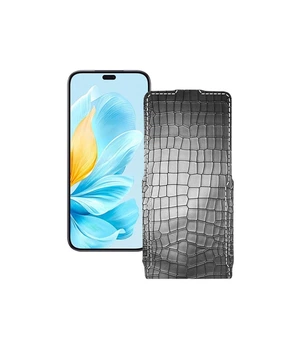 Чохол-фліп з екошкіри для телефону Honor 200 Lite 5G Чорний крокодил