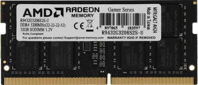 Оперативная память AMD SODIMM 32G DDR4 3200MHz (R9432G3206S2S-U)