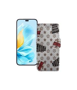 Чохол-книжка з екошкіри для телефону Honor 200 Lite 5G Луі-Вітон-білий