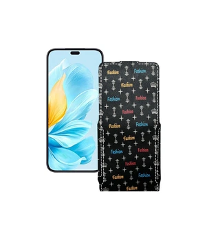 Чохол-фліп з екошкіри для телефону Honor 200 Lite 5G Фешн чорний