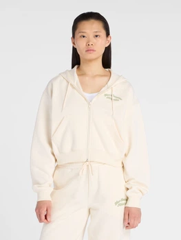 Толстовка на блискавці жіноча New Balance Linear Full Zip WJ53509PEF L Світло-бежева (198686045481)