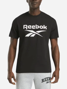Футболка бавовняна довга чоловіча Reebok Chad Big Logo Crew Neck Ss 100240897 L Чорна (1200175463894)
