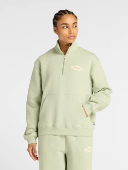 Світшот на флісі жіночий New Balance Linear Heritage Fleece Half Zip WT53511GAS S Світло-фісташковий (198686048147)