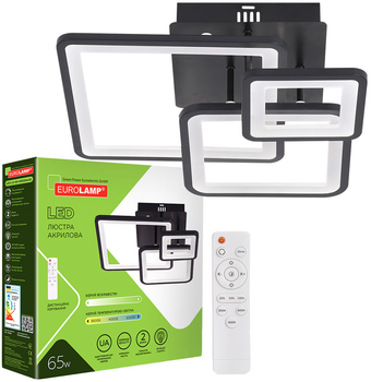 Люстра стельова Eurolamp LED M20 65W 4875 Lm 3000-6500K (LED-LS-65-M20(black))