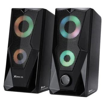 Компьютерная акустическая система XTRIKE ME SK-501 GAMING SREAKERS колонка для пк с RGB подсветкой USB/AUX Черный