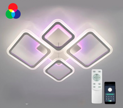 Светильник потолочный светодиодный LUMINARIA OVAL RGB 90W 5S 725/423 WHITE 220V IP20 с пультом ДУ