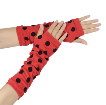 Нарукавники Home Socks 6-12 лет Детские Красные в горох гетры на руки