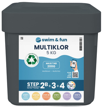 Tabletki chlorowe wieloskładnikowe Swim and Fun Multiklor 1710 200 g 5 kg (5704841017108)