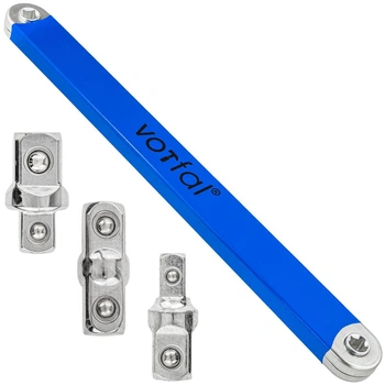 Ключ переходник удлинитель трещотки с адаптерами Vorfal 1/4" / 3/8" / 1/2" (V08139)