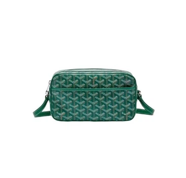 Премиальная сумка через плечо Goyard в зелёном цвете.