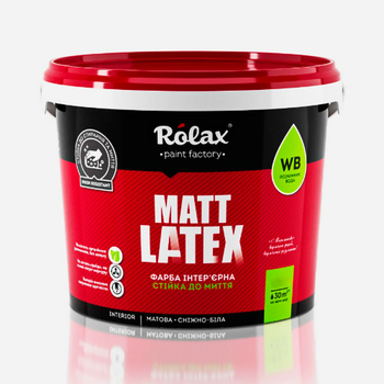 Краска интерьерная акриловая Rolax Mattlatex 4,2 кг (стойкая к мытью)