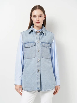 Жилет джинсовый женский H&M 948870 S Голубой (2000001638453)