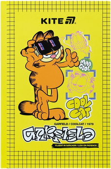 Книга записна Kite Garfield тверда обкладинка А6 клітинка 80 аркушів (GF25-199)