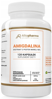 Харчова добавка Alto Pharma Амідгалін Екстракт із кісточок абрикосу 98% 120 капсул (5903715549657)