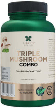 Харчова добавка Lanco Nutritions Тріпл Мушрум Комбо 60 капсул (5905317626354)