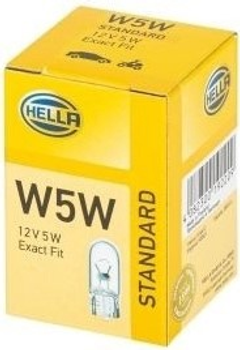 Zestaw żarówek samochodowych Hella Standard W5W 12 V 10 szt (8GP003594121)