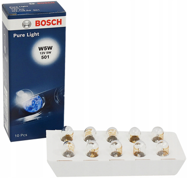 Zestaw żarówek samochodowych Bosch Pure Light W5W 12 V 2 szt (1987302206)