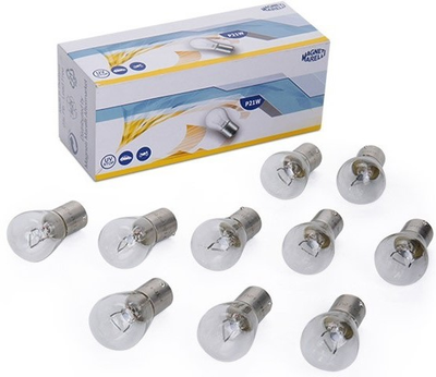 Zestaw żarówek samochodowych Magneti Marelli P21W 12 V 10 szt (P21W 12V)