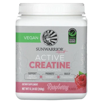 Sunwarrior Sport активный моногидрат креатина малина 350 г 12,34 унции Creatine Monohydrate для мышечной массы мозга выносливости