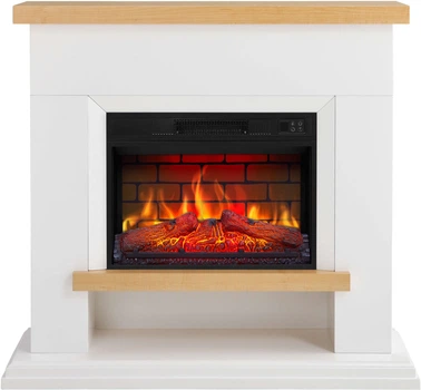 Каминокомплект ArtiFlame Shelford с 3D эффектом пламени, обогревом и звуком горения огня Белый