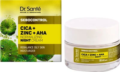 Нормализующий ночной крем для лица Dr.Sante Sebocontrol Цика + Цинк + АНА 50 мл (4823015946882)