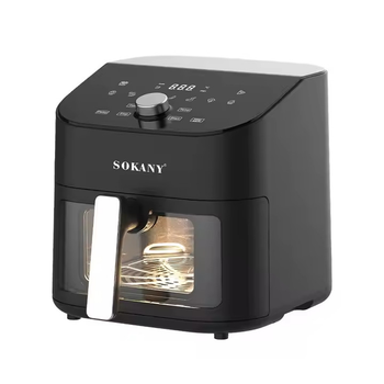 Электрическая аэрофритюрница Sokany SK-10054 Черно-серая 7,5 л с таймером аэрогриль для жарки без масла