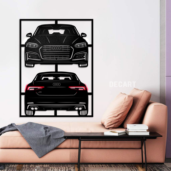 Картина на стену в стиле лофт. Деревянное панно на подарок Decart Audi S5 2017 120х90 см (без подсветки)