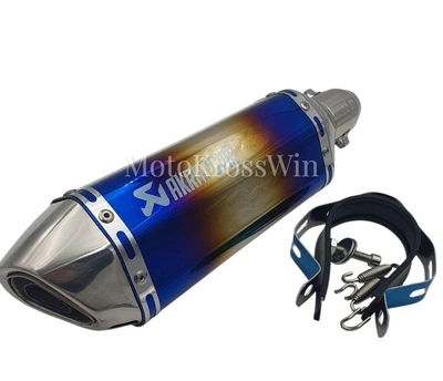 Прямоточний глушник (прямоток) Akrapovic Carbon на мотоцикл, синій