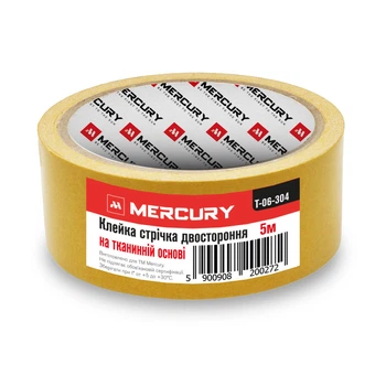 Скотч двухсторонний 48 мм х 5 м на тканевой основе MERCURY