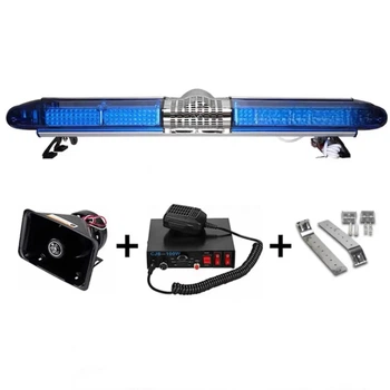 Мигалка-проблесковый маячок с СГП 150W LED 120 см синий для крыши авто, 12V